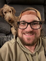 The site owner, Brian and his best friend (his standard poodle)